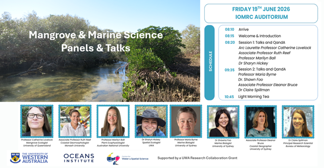Centre for Water + Spatial Science │ Mangrove + Marine Science Panels + Talks
